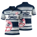 New York Yankees Polo Shirt Personalized Horizontal Blocks Navy Best Selling