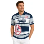 New York Yankees Polo Shirt Personalized Horizontal Blocks Navy Best Selling