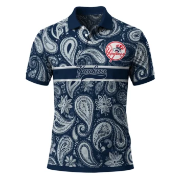 New York Yankees Polo Shirt Personalized Paisley Band Navy Best Selling