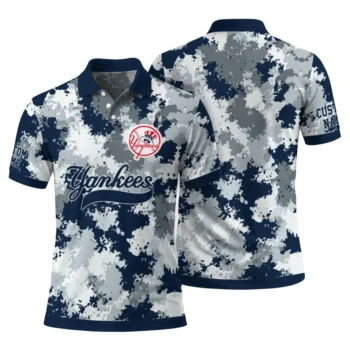 New York Yankees Polo Shirt Personalized Pixel Camo Navy Fashion Forward