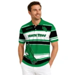 North Texas Mean Green Polo Shirt Personalized Horizontal Blocks Green Best Selling