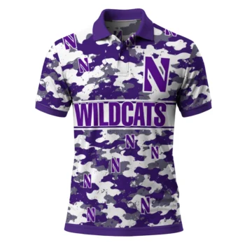Northwestern Wildcats Polo Shirt Customized Camo Band Purple Best Selling