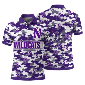 Northwestern Wildcats Polo Shirt Customized Camo Band Purple Fashion Forward