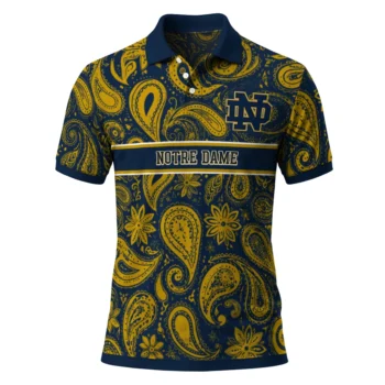 Notre Dame Fighting Irish Polo Shirt Personalized Paisley Band Navy Best Selling