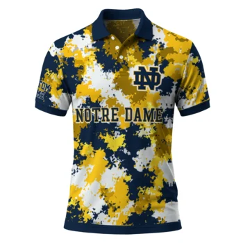 Notre Dame Fighting Irish Polo Shirt Personalized Pixel Camo Navy Best Selling