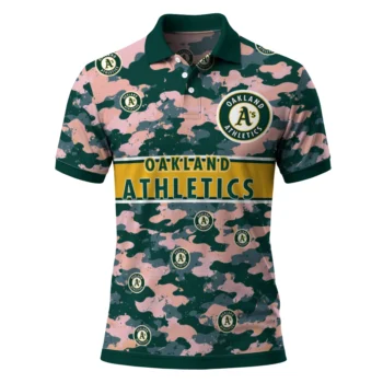 Oakland Athletics Polo Shirt Custom Camo Band Green Best Selling