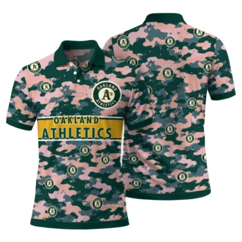 Oakland Athletics Polo Shirt Custom Camo Band Green Fashion Forward