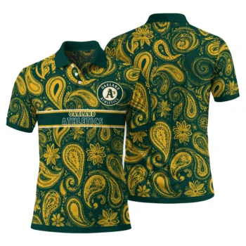 Oakland Athletics Polo Shirt Custom Paisley Band Green Fashion Forward