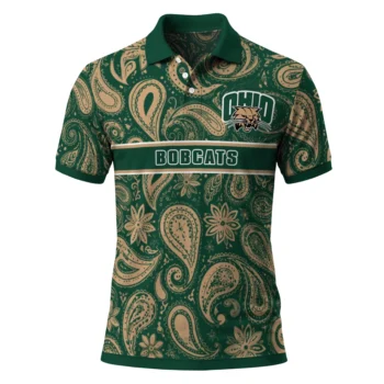 Ohio Bobcats Polo Shirt Customized Paisley Band Green Best Selling