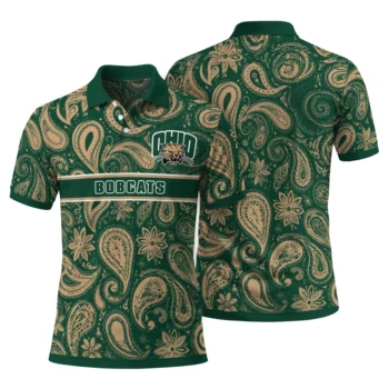 Ohio Bobcats Polo Shirt Customized Paisley Band Green Fashion Forward