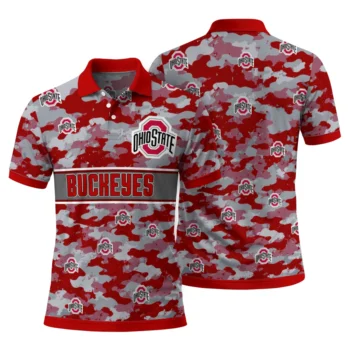 Ohio State Buckeyes Polo Shirt Custom Camo Band Scarlet Fashion Forward