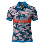 Oklahoma City Thunder Polo Shirt - Customized Camo Band Blue