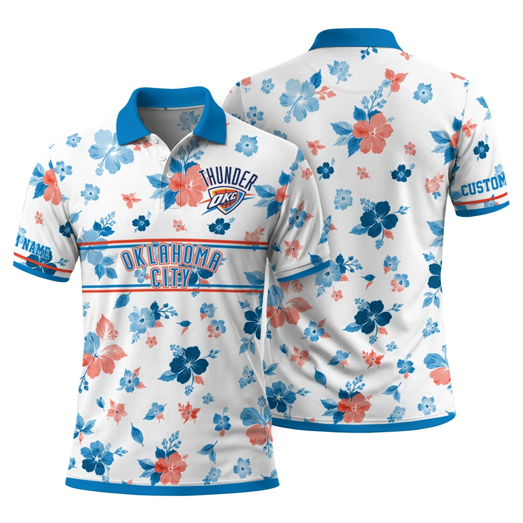 oklahoma-city-thunder-polo-shirt-customized-floral-pinstripe-blue-white-fashion-forward.webp