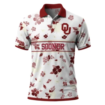 Oklahoma Sooners Polo Shirt Personalized Floral Pinstripe Crimson White Best Selling