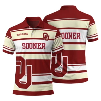 Oklahoma Sooners Polo Shirt Personalized Horizontal Blocks Crimson Fashion Forward