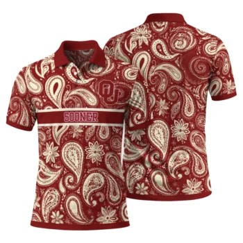 Oklahoma Sooners Polo Shirt Personalized Paisley Band Crimson Fashion Forward