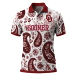 Oklahoma Sooners Polo Shirt Personalized Paisley Florals Crimson White Best Selling