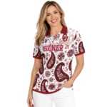 Oklahoma Sooners Polo Shirt Personalized Paisley Florals Crimson White Best Selling