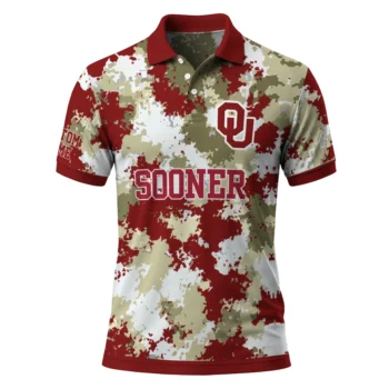 Oklahoma Sooners Polo Shirt Personalized Pixel Camo Crimson Best Selling