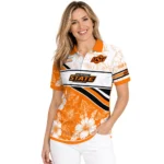 Oklahoma State Cowboys Polo Shirt Customized Floral Angles Orange White Best Selling