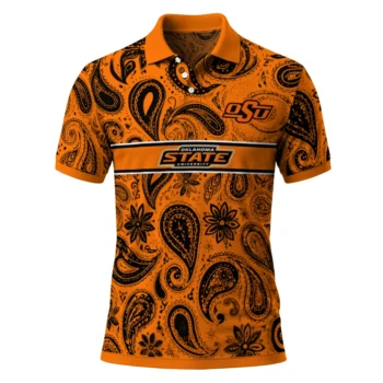 Oklahoma State Cowboys Polo Shirt Customized Paisley Band Orange Best Selling