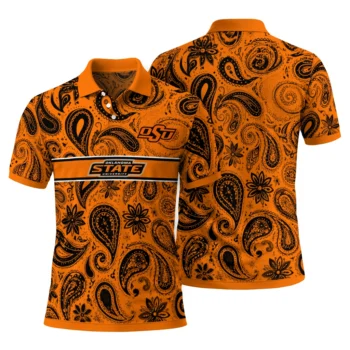 Oklahoma State Cowboys Polo Shirt Customized Paisley Band Orange Fashion Forward