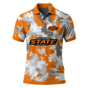 Oklahoma State Cowboys Polo Shirt Customized Pixel Camo Orange Best Selling