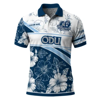 Old Dominion Monarchs Polo Shirt Personalized Floral Angles Blue White Best Selling