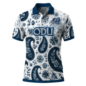Old Dominion Monarchs Polo Shirt Personalized Paisley Florals Blue White Best Selling