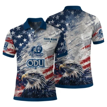 Old Dominion Monarchs Polo Shirt Personalized Star Brushstrokes Blue Fashion Forward