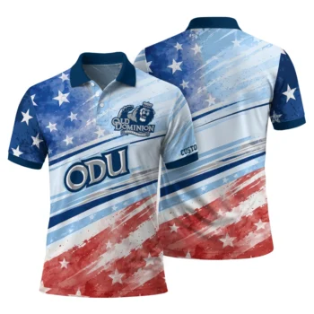 Old Dominion Monarchs Polo Shirt Personalized Star Stripes Red Blue Fashion Forward