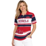 Ole Miss Rebels Polo Shirt Custom Horizontal Blocks Red Best Selling