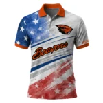 Oregon State Beavers Polo Shirt Customized Star Stripes Red Blue Best Selling
