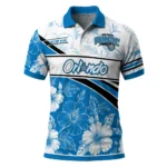 Orlando Magic Polo Shirt - Personalized Floral Angles Blue White