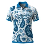 Orlando Magic Polo Shirt - Personalized Paisley Florals Blue White
