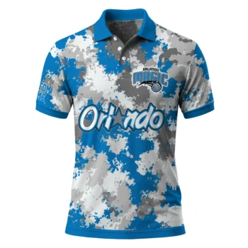 Orlando Magic Polo Shirt - Personalized Pixel Camo Blue