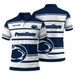 Penn State Nittany Lions Polo Shirt Customized Horizontal Blocks Blue Best Selling