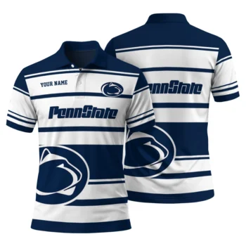 Penn State Nittany Lions Polo Shirt Customized Horizontal Blocks Blue Fashion Forward