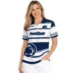 Penn State Nittany Lions Polo Shirt Customized Horizontal Blocks Blue Best Selling