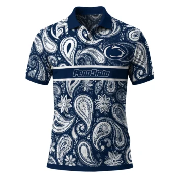 Penn State Nittany Lions Polo Shirt Customized Paisley Band Blue Best Selling