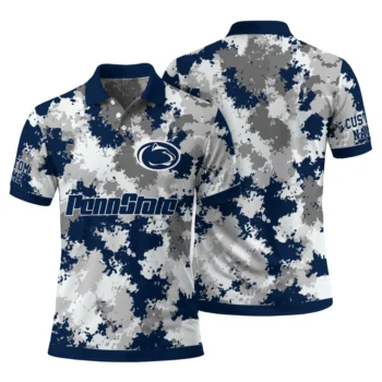 Penn State Nittany Lions Polo Shirt Customized Pixel Camo Blue Fashion Forward