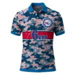Philadelphia 76ers Polo Shirt - Custom Camo Band Blue