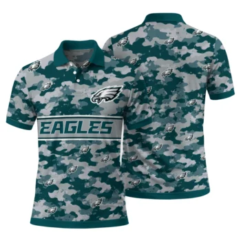 Philadelphia Eagles Polo Shirt Custom Camo Band Green Fashion Forward