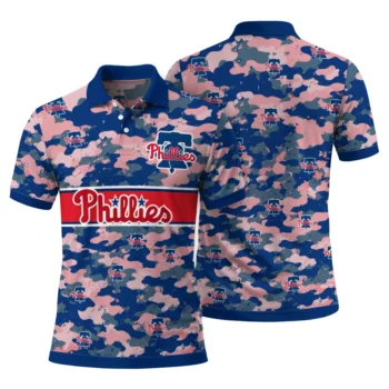 Philadelphia Phillies Polo Shirt Customized Camo Band Blue Fashion Forward