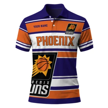 Phoenix Suns Polo Shirt - Customized Horizontal Blocks Purple