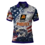 Phoenix Suns Polo Shirt - Customized Star Brushstrokes Purple Blue