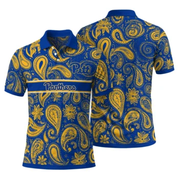 Pittsburgh Panthers Polo Shirt Customized Paisley Band Royal Blue Fashion Forward