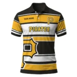 Pittsburgh Pirates Polo Shirt Personalized Horizontal Blocks Black Best Selling