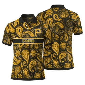 Pittsburgh Pirates Polo Shirt Personalized Paisley Band Black Fashion Forward