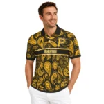 Pittsburgh Pirates Polo Shirt Personalized Paisley Band Black Best Selling
